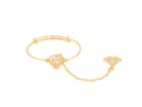 High Quality Heart Shape Design With Cubic Stone Adjustable Bangle Baby Set.