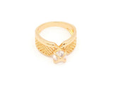 zirconia studded gold plated wedding rings