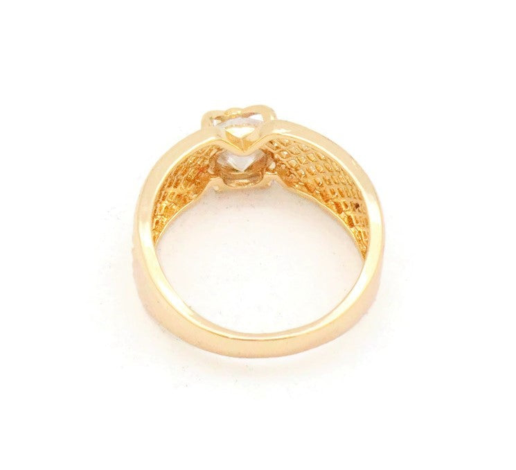 zirconia studded gold plated wedding rings