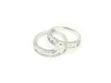 Zirconia studded rhodium plated Wedding ring