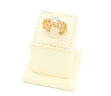 Zirconia studded braid design gold plated wedding ring