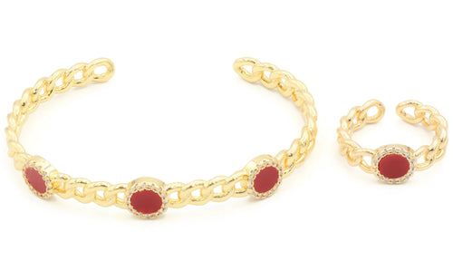 Chain design cuff bangle  ring