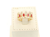 Women's Crown design cuff bangle and ring with zircon studdings.