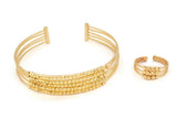 Gold plated unique design bangle ring set