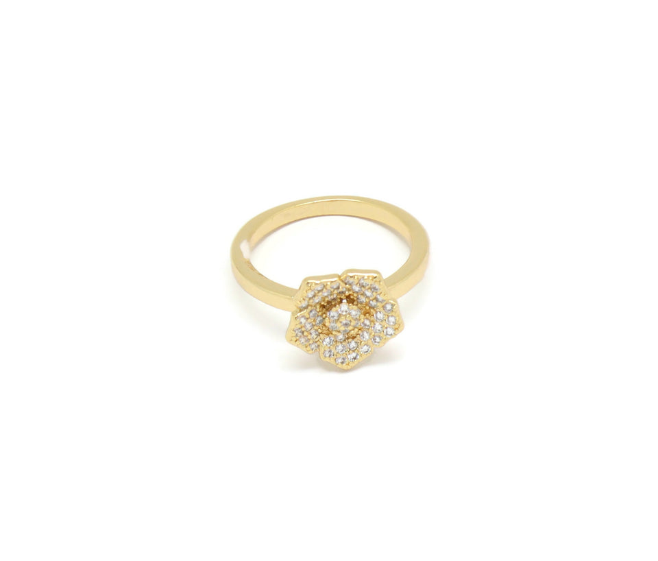 18kt Flower fashion Cuff bracelet  Cubic stones