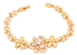 Women's Tri petal Floral design bracelet with zirconia studdings