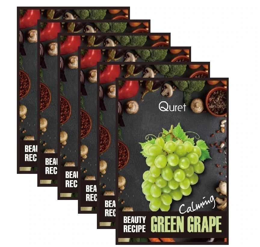 Quret Beauty Recipe Green Grape Mask (6 piece Set)