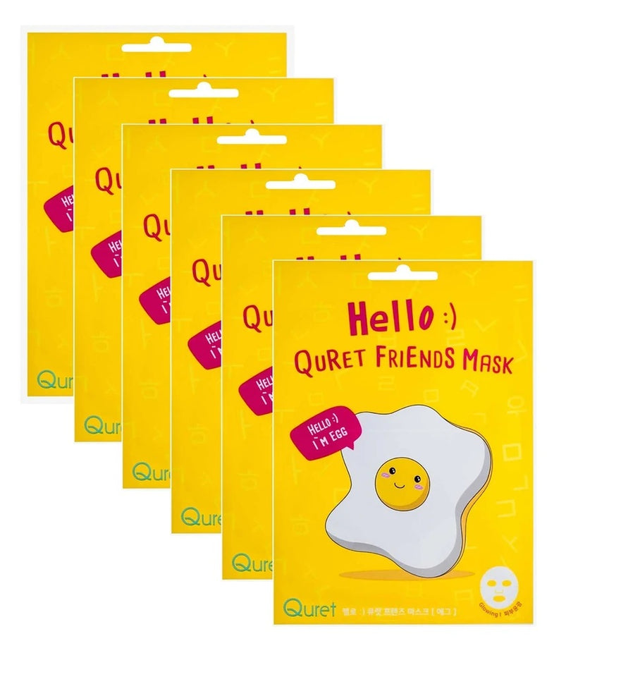 Hello :) Quret Friends Mask[Egg] 6 PCS SET